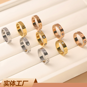 <span class=keywords><strong>Anello</strong></span> Romantico di Marca, Acciaio Inossidabile Placcato <span class=keywords><strong>Oro</strong></span> 18K, Resistente all'Acqua e all'Ossidazione, per Donne - Product Image 6