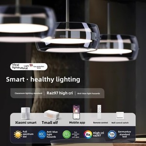 Hiện Đại <span class=keywords><strong>LED</strong></span> Cổ Điển Sang Trọng Ăn Uống Vòng Thủy Tinh Mặt Dây Chuyền Ánh Sáng Đèn Chùm Có Thể Điều Chỉnh Chiều Cao Tối Giản Phong Cách Cho Nhà Hàng Nhà - Product Image 5