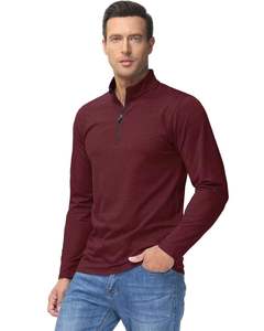 Premium hommes demi fermeture éclair pull sweat à manches longues chiné Golf chemise coton polaire doublure séchage rapide 1/4 personnalisé imprimé - Product Image 2