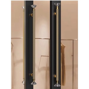 Manija de Puerta de Cristal Negro Dorado de Lujo para <span class=keywords><strong>Hotel</strong></span>, Tirador de Entrada Resistente para Puertas de Madera o Vidrio de Grand Villa - Product Image 6