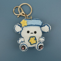 Porte-clés animaux au crochet faits main, breloques de sac en coton doux tricoté (chat, renard, lapin), mini-poupées amigurumi mignonnes, cadeau créatif