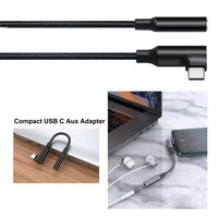 Abgewinkelter USB-Typ-C-Stecker auf 3,5-mm-Buchse Kopfhörer-Kopfhörer anschluss Audio-Aux-Konverter-Adapter kabel mit DAC-Chip
