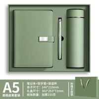 Ensemble de carnets promotionnels en gros, logo personnalisé, coffret cadeau haut de gamme, A5, cuir PU, cadeau pour homme, usage professionnel, cadeau de main