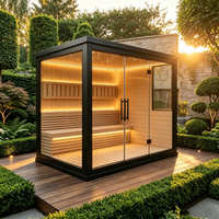 Sauna extérieur carré haut de gamme, design personnalisé, sauna en bois pour jardin, pour villa