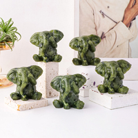 Statue d'éléphant en jade naturel Xiu en gros, paire d'éléphants porte-bonheur sculptés, décoration Feng Shui pour la maison