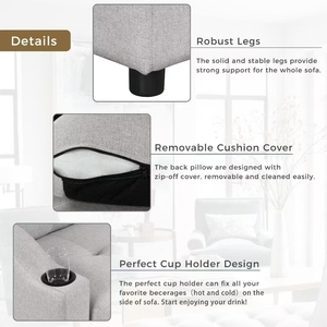 Sofá con función de sofá cama plegable JS con almacenamiento, sofá cama, muebles de sala de estar de 3 plazas - Product Image 5