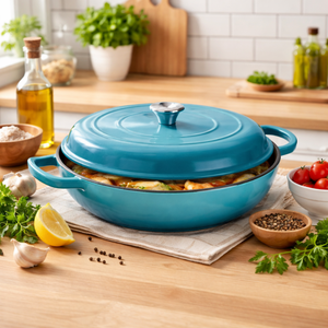 Cacerola de Hierro Fundido Esmaltado, Olla para Estofar, Utensilios de Cocina de Metal Duradero - Product Image 6