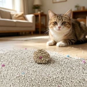 Litière pour chat en gros, contrôle des odeurs, lavande, forme sphérique, 99 % sans poussière, hautement absorbante, formats 4 kg/8 kg/20 kg - Product Image 1