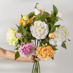 Fiori Artificiali di Peonia Realistici a Due Teste Fatti a Mano in Seta per Matrimoni, Festa della Mamma, Pasqua, San Valentino, Stile Moderno - Product Image 4