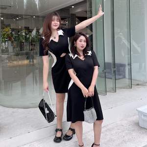 Vestido Polo Ajustado para Mujer Talla Grande, Cintura Ajustada, Recortes, Bloques de Color, Uso Diario Informal N8400 - Product Image 3