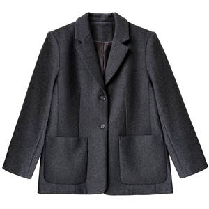 Nouveau costume en laine décontracté haut de gamme pour femme, style coréen, automne-hiver, 50 % laine, blazer à bouton unique, couleur unie - Product Image 5