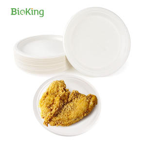 BioKing Pabrik Harga Grosir Bebas PFAS Kemasan Makanan Cepat Saji Bawa Pulang Piring Kertas Sekali Pakai Kompos dari Ampas Tebu DDP USA / Amerika - Product Image 6