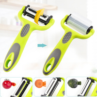 Nieuw Product China Fabriek Voorraad Julienne Dunschiller 3 Cutter Heads Fruit Dunschiller Comfortabel Handle Fruit Julienne Dunschiller