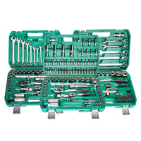Ensemble complet d'outils de mécanicien 216 pièces avec clés mixtes et douilles, boîte à outils de réparation automobile manuelle OEM, coffret rigide