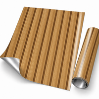 Papier peint autocollant à motif rayé en bois brun chaud 60x60cm avec surface en PET et mousse IXPE pour murs intérieurs