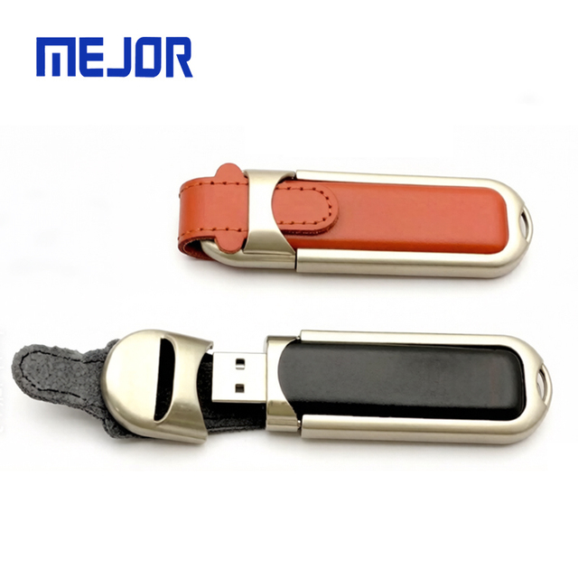 High Quality Leather USB Flash Drive Custom Logo Promotional Keychain 8GB Pendrive Business Gift