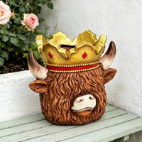 Grensoverschrijdende bestseller King Alpine Cattle Resin handgemaakte gebeeldhouwde ambachtelijke moderne minimalistische dieren bloempot (bloem niet inbegrepen)