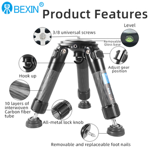 BEXIN trépied professionnel en Fiber de carbone robuste avec Mini trépied de bureau adapté à la prise de vue macro de téléphone portable d'appareil photo - Product Image 2