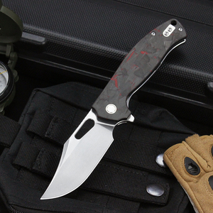 14C28N XR50R ใบมีดสีเงิน60HRC สำหรับล่าสัตว์มีดแบบพกพาที่เหมาะสมจับคาร์บอนไฟเบอร์มีดล้างหินฟลิปเปอร์พับได้ - Product Image 1