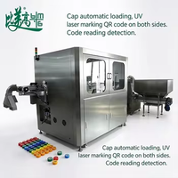 Machine de marquage laser automatique double UV pour tous les bouchons de boissons en plastique avec inspection des défauts du bouchon, codage GS1, conforme à la norme Chestny Znak