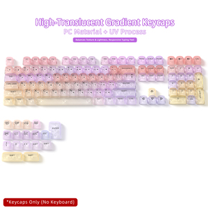 Teclas de Perfil MOA de Material PC Transparente con Color Degradado y Diseño Japonés para Teclado Mecánico, Fábrica de Guangdong en Stock - Product Image 1