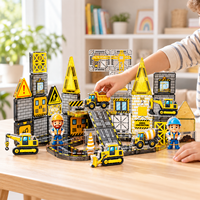 Tuiles magnétiques miniatures portables de 3,75 cm avec boîte en métal, blocs de construction magnétiques, jouets éducatifs STEM pour les tout-petits et les enfants