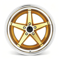 Jantes en alliage forgé à 3 pièces, 18-26 pouces, à déport profond, finition dorée, 5 branches classiques, compatibles Benz BMW C8 5x120 5x130 5x114.3