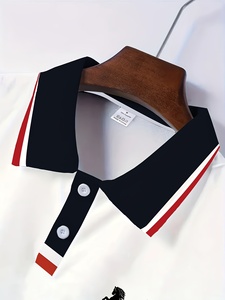 Chemise de sport décontractée pour homme - 100% polyester satiné, manches courtes, respirante et à séchage rapide, chemise de golf pour activités de plein air - Product Image 5