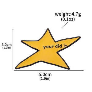 Broches à la mode de haute qualité Votre modèle drôle Broche étoile créative drôle étoile à cinq branches Badge accessoires en métal - Product Image 6