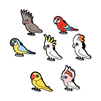 Broche personnalisée mignonne en forme de pigeon, série animaux de dessin animé, badge en métal, accessoire de mode