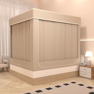 2025 nuevo producto poliéster cuadrado plegable tamaño Queen tienda al aire libre <span class=keywords><strong>cama</strong></span> dosel dormitorio <span class=keywords><strong>mosquitera</strong></span> - Product Image 2