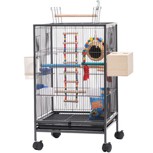 Amazon Hot Sell Parrot Big Bird Cage Bird Nest Supplies Toy Feeder Breeding Box Stainless Steel Pet Bird Cage
