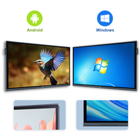 Tableau blanc interactif intelligent 4K LCD Android 14 4K UHD pour l'éducation et l'enseignement, avec caméra intégrée pour les réunions et les conférences