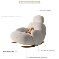 Nueva Silla de sofá reclinable individual nórdica, silla de sofá mecedora de salón sencilla y bonita con reposabrazos