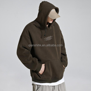 Boxy เสื้อฮู้ด400Gsm ใส่ได้ทั้งชายและหญิง, เสื้อมีฮู้ดลายขนแกะผ้าฝ้าย100% - Product Image 1