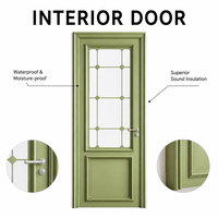 Portes en panneaux de verre composites imperméables peintes à la fourneuse vertes pour Villa, Appartement, Hôtel, Chambre, Bureau – Porte à grille moderne