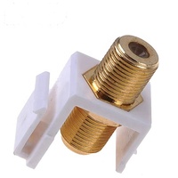Conector Keystone F Hembra en Línea de Cobre Estándar de EE. UU. con Acoplador de Barril F Coaxial Enchufable