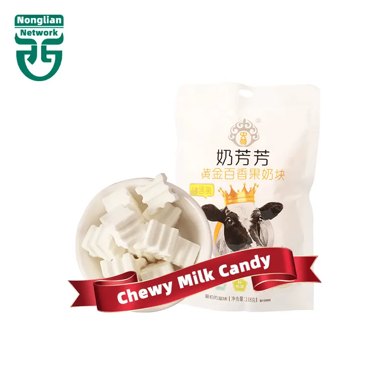 Nlf OEM tùy chỉnh Halal Trung Quốc khô tươi Chewy thiên nhiên mềm Cube Tablet kẹo cho sữa kẹo