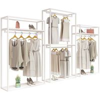 Portants à vêtements de haute qualité pour magasins, en métal et MDF, sur roulettes, pour vente en gros