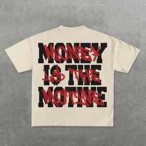 230g Knitted 100% Cotton <b>Y2K</b> Harajuku Men's Letter T-<b>Shirt</b> American Graphic Print Oversized Hip Hop Style Boxy Short Sleeve - Product Image 5