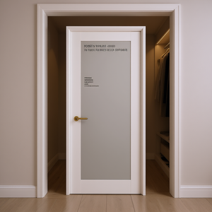 Porte de placard intérieure à battants, 30 po x 80 po, en verre miroir, avec âme en bois massif préfini - Product Image 2