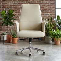 Chaises de bureau de luxe blanches modernes et contemporaines de haute qualité avec dossier moyen et roulettes