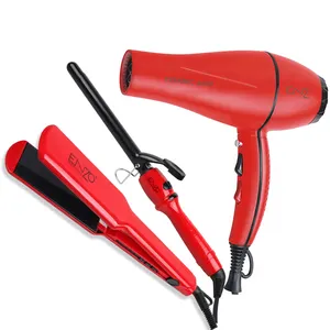 ENZO custom private label 3 in 1 Hair styling tools set dual voltage hair dryer, hair curler and flat iron for travel kit