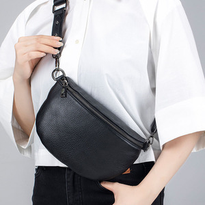 Trendy Women's Genuine Leather Fanny Pack Crossbody Bag Sling <strong>Bumbag</strong> with Fashionable Belt Handbags for Vacation Essentials - Product Image 2