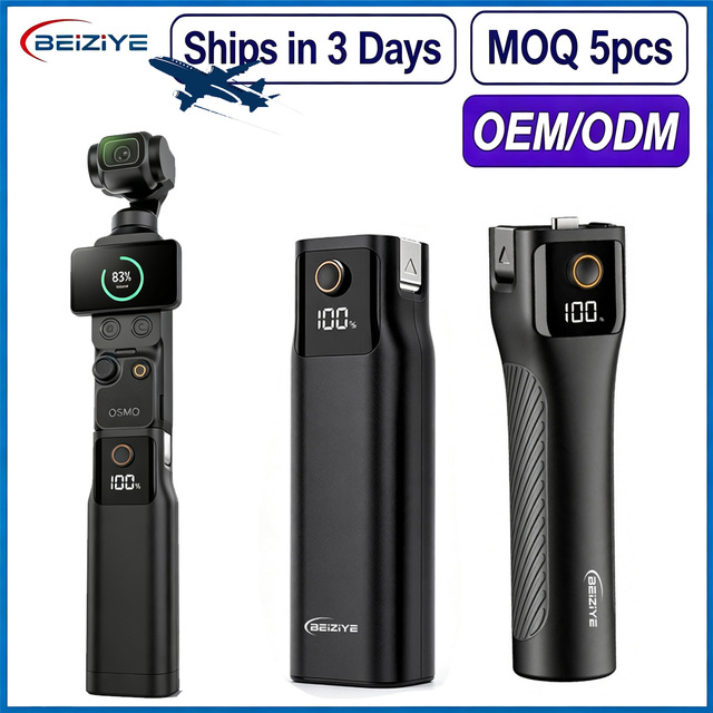10000mAh Fast Charging Battery Grip for DJI Osmo Pocket 4/4P 5000mAh Reserved 1/4" Thread Battery Handle for DJI Action Camera