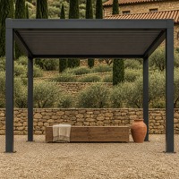 Pavillon, Gazebo, Pergola en aluminium à lames orientables, moderne, pour jardin extérieur, 3x4, 4x5, 4x6, 6x4, 6x5