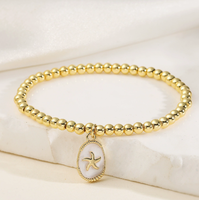 Bijoux de mode, bracelet à breloques en forme de croix et de cœur, bracelet en croix plaqué or, adapté aux femmes et aux filles