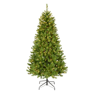 6ft/7ft/8ft Pre-lit Artificial Tree <b>Fire</b>-proof PE Christmas Tree with Lights <b>LED</b> Christmas Decorations Arbol De Navidad - Product Image 1