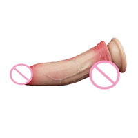 ORALSX Dildo en silicone double couche super réaliste de 7,2 pouces avec ventouse, flexible, pour masturbation féminine, pour femmes et hommes