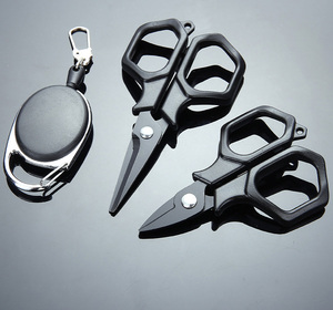 Zwarte visschaar, draagbare vislijnknipper, knoopverwijderaar, lijnschaar met koord - Product Image 3